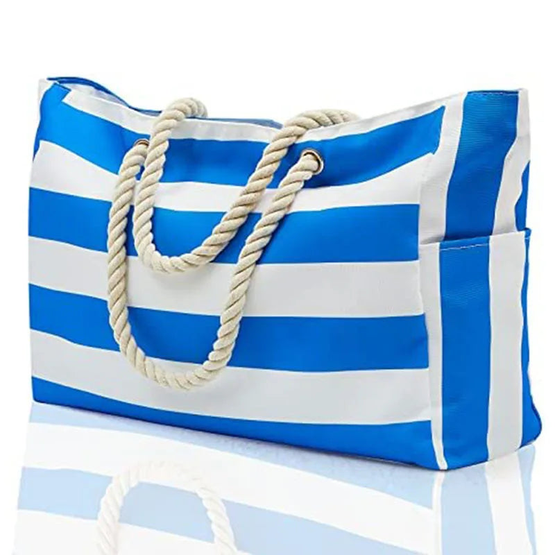 The Tide Tote - Ocean Blue stripes