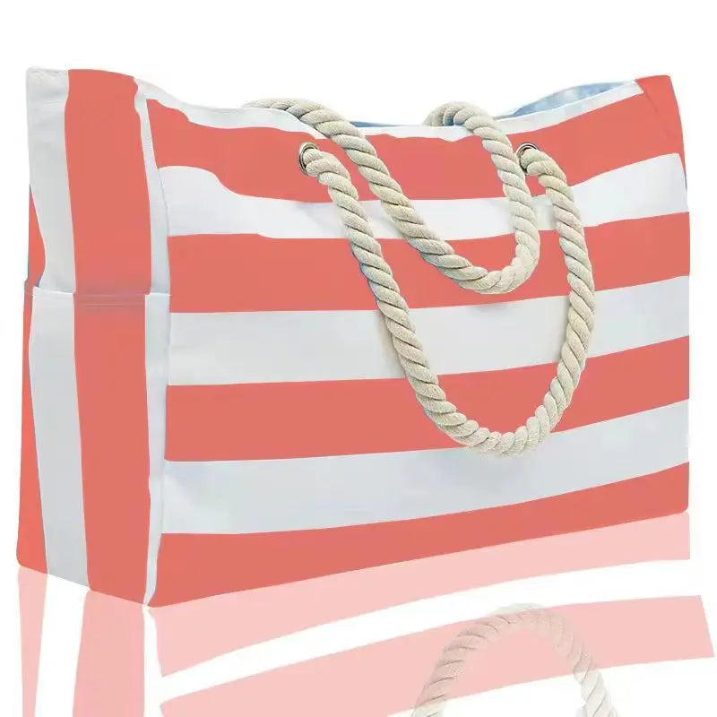 The Tide Tote - Sunset Red stripes