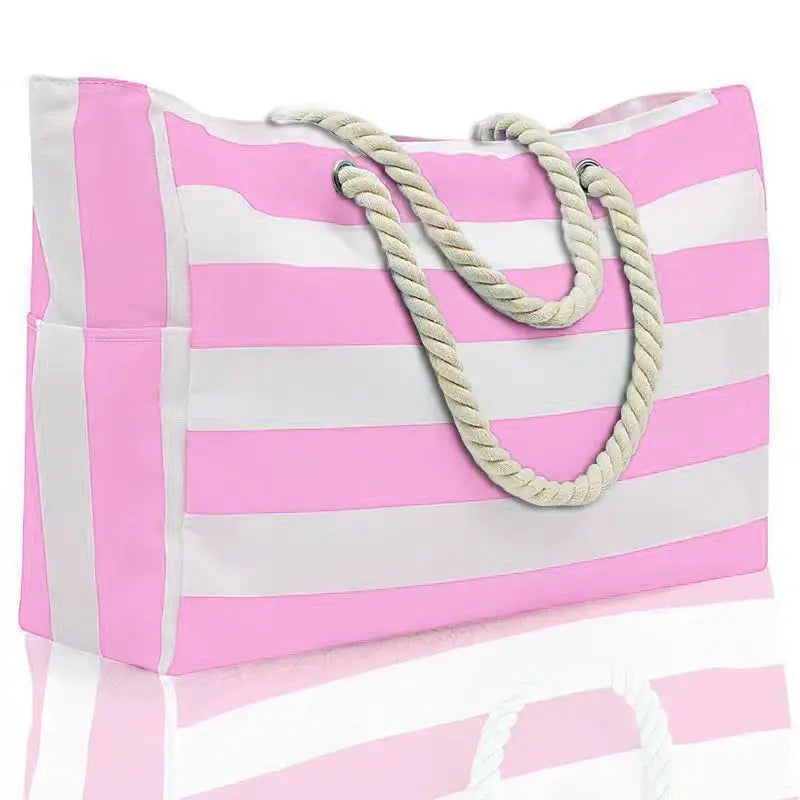 The Tide Tote - Blush Pink stripes